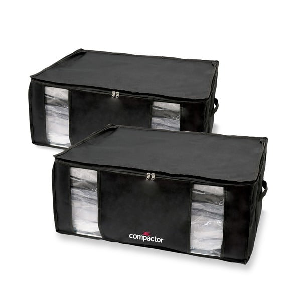 Set 2 cutii de depozitare cu vid 65 x 27 cm Black Edition XXL -  Compactor 