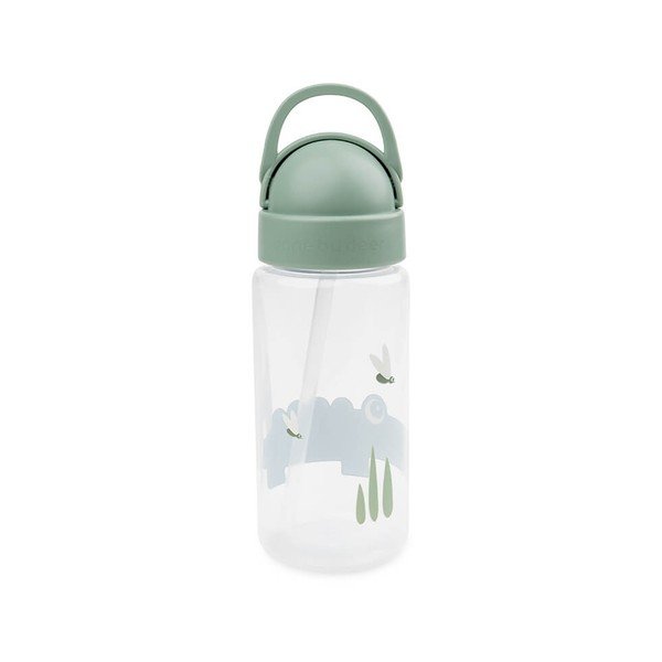 Sticlă cu pai verde pentru copii 0,35 l Croco - Done by Deer-image-2