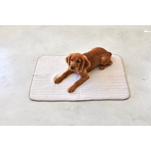 Pătură bej pentru câini din bumbac 90x120 cm Onda Greige L – MiaCara-image-1