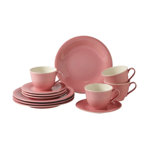 Set 12 vase din porțelan pentru cafea Like by Villeroy & Boch Group, roz