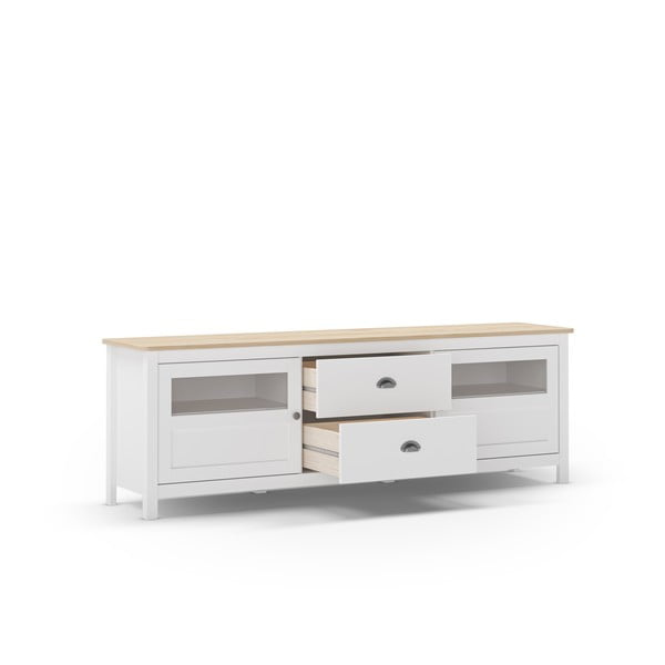 Comodă TV albă din lemn de pin 180x59 cm Misti – Marckeric-image-3