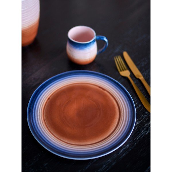 Farfurii albastre/portocalii 4 buc. din gresie ø 27 cm Tatum – Bloomingville-image-1
