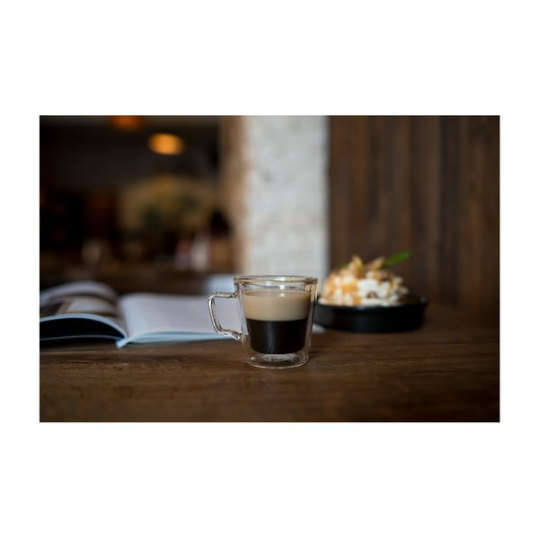 Căni 2 buc. pentru espresso/cu perete dublu din sticlă 80 ml Diva – Vialli Design-image-2