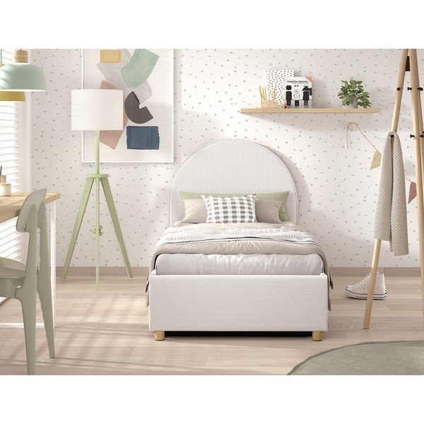 Pat alb tapițat cu spațiu de depozitare cu somieră 90x200 cm Moon – Vipack-image-3