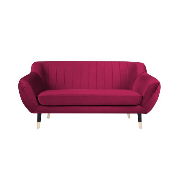 Canapea Mazzini Sofas BENITO cu picioare negre, roz, 158 cm