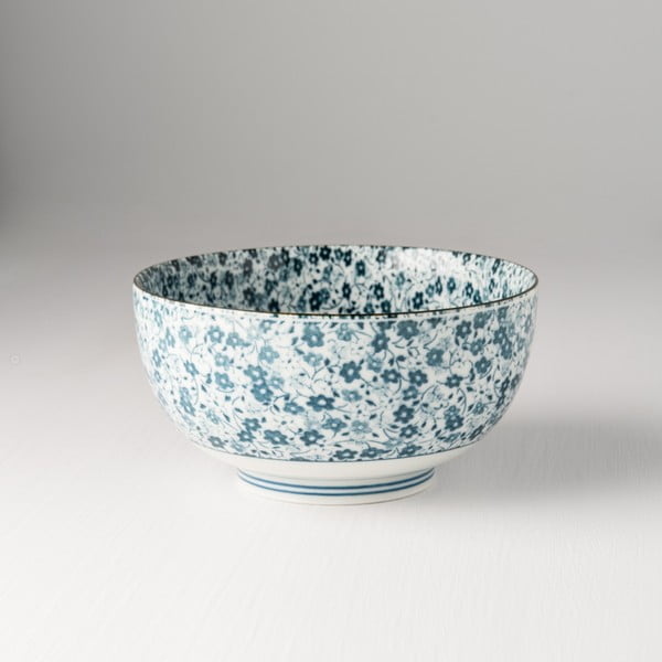 Bol ceramic Made In Japan Blue Daisy, ⌀ 16 cm, albastru - alb