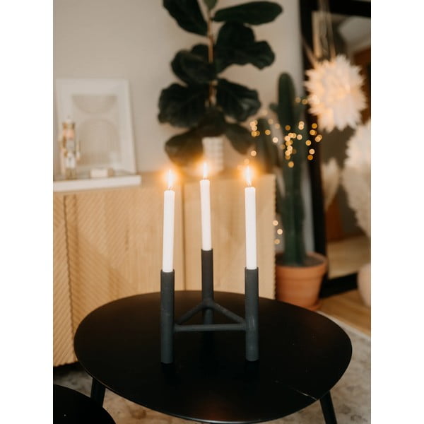 Sfeșnic din aluminiu Bloomingville Deeb, înălțime 20 cm, negru-image-1