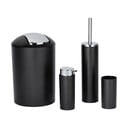 Set de accesorii de baie negru din plastic Calvo – Wenko