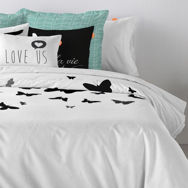 Husă pentru pilotă Blanc Butterflies, 200 x 200 cm-image-1