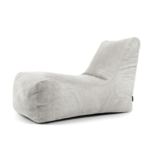 Fotoliu bean bag crem cu tapițerie din catifea reiată Lounge – SLOWDOWN