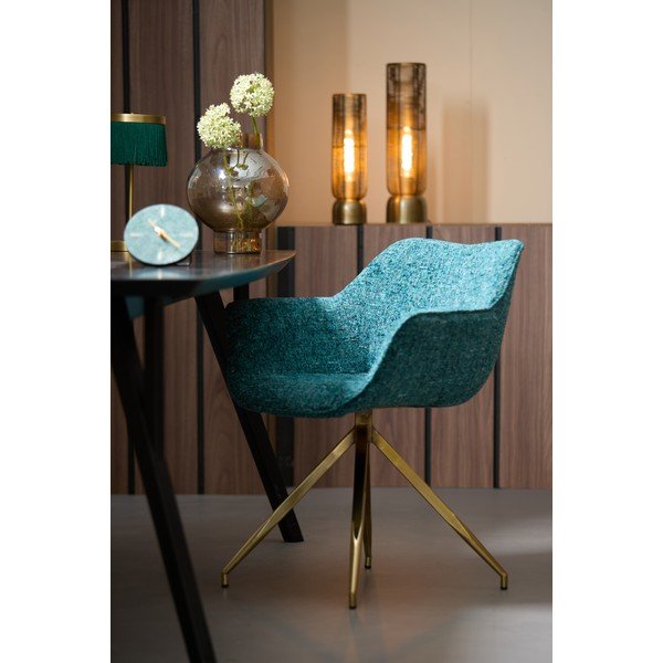 Scaun de sufragerie petrol cu cotiere tapițat Jaimy – Light & Living-image-1
