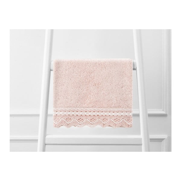 Prosop din bumbac Crochet, 30 x 46 cm, roz