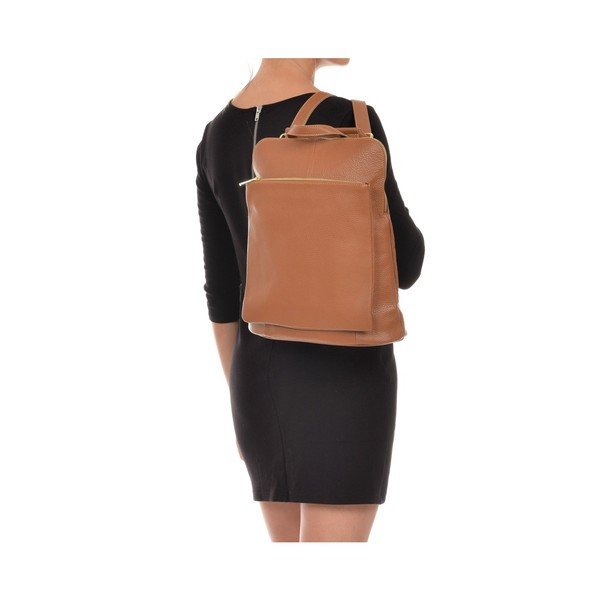 Rucsac din piele Isabella Rhea Maria, maro coniac-image-1