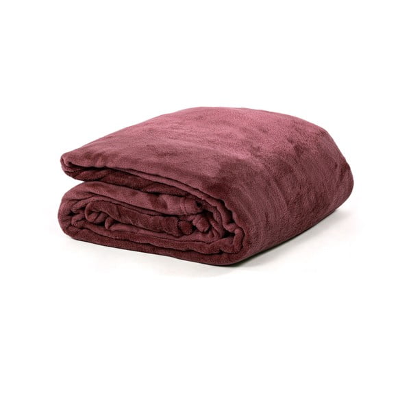Cuvertură burgundy din micropluș pentru pat dublu 220x240 cm Cosy – Tiseco Home Studio