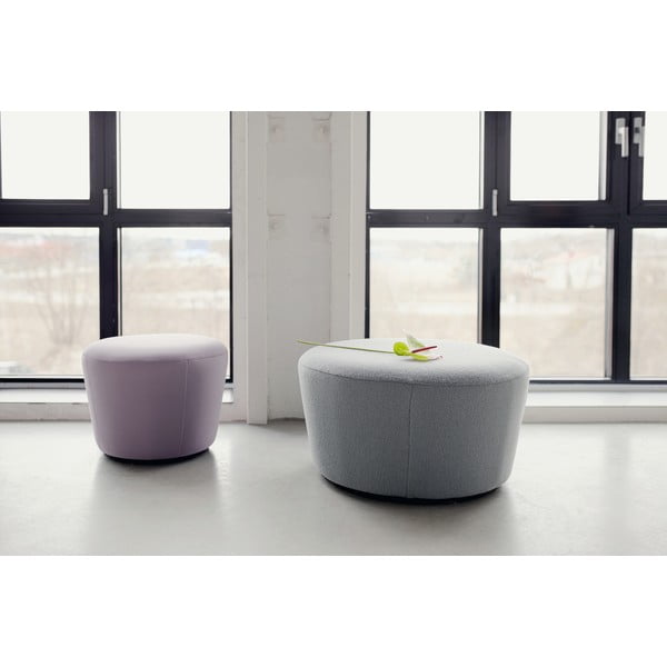 Puf cu tapițerie din piele EMKO Naïve, ø 72 cm, maro coniac-image-1