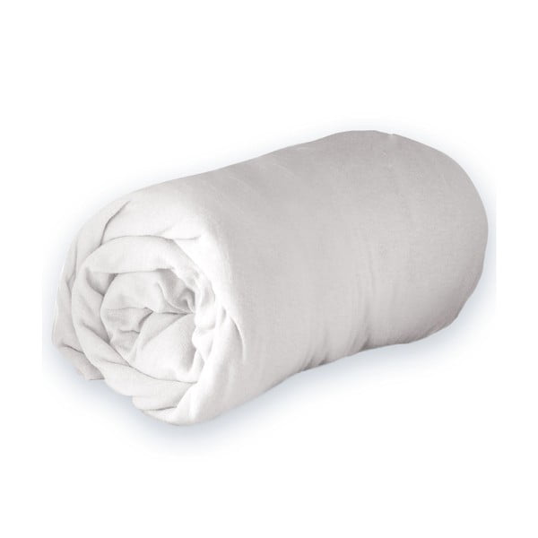 Cearceaf alb din jerseu cu elastic 160x200 cm Jersy – douceur d'intérieur-image-3