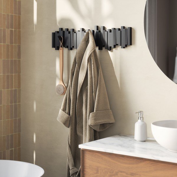 Cuier de perete negru din plastic 72 cm Sticks – Umbra-image-2