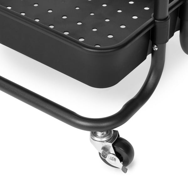 Etajeră cu roți neagră din plastic 43x36 cm Grena – Compactor-image-3