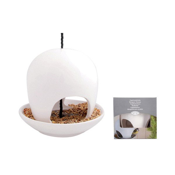 Suport ceramic pentru hrănit păsări Esschert Design, ⌀ 18 cm, alb-image-1