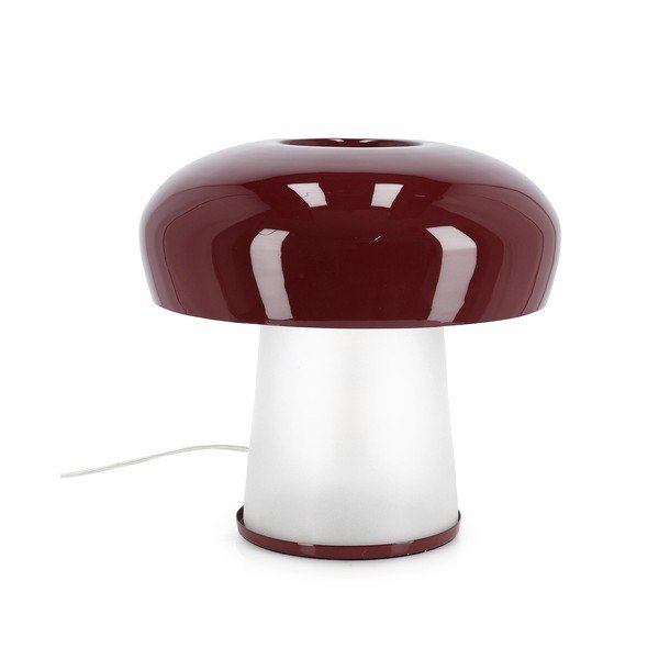 Veioză burgundy din metal cu abajur din sticlă (înălțime 35 cm) Clevely – Bizzotto