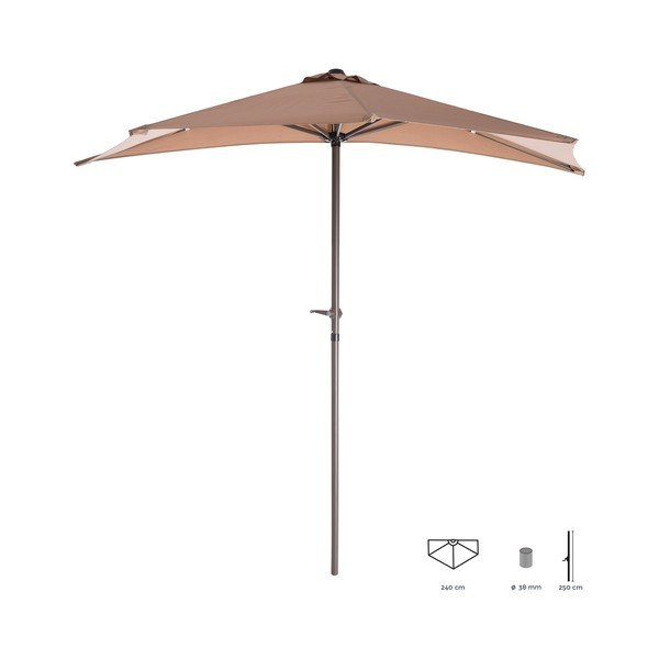 Umbrelă de soare bej ø 240 cm – LDK Garden-image-3