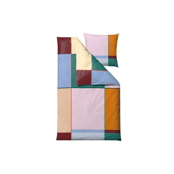 Lenjerie de pat din bumbac pentru pat de o persoană 140x200 cm Colour Block – Södahl
