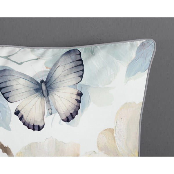 Lenjerie de pat albă-verde din bumbac satinat pentru pat dublu, extinsă 200x220 cm Adiwanya – Descanso-image-3