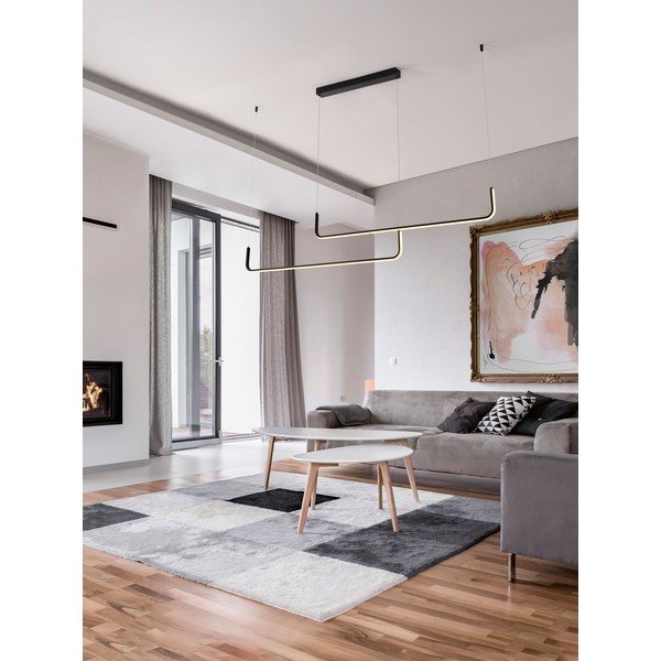 Lustră negru-mat LED cu intensitate reglabilă din aluminiu Strita – Nova Luce-image-1