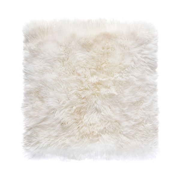 Covor pătrat din blană de oaie Royal Dream Zealand Square, 70 x 70 cm, alb