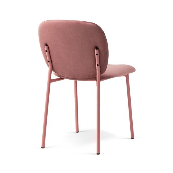 Scaun de dining roz stivuibil tapițat Lea – Micadoni -image-2