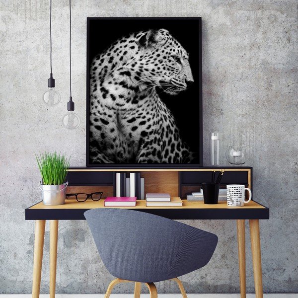 Poster cu ramă din lemn Leopard-image-1