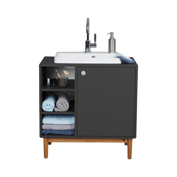 Dulap pentru sub chiuvetă gri închis fără baterie 80x62 cm Color Bath - Tom Tailor-image-2
