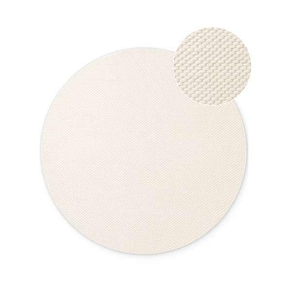 Covor crem țesut manual rotund din lână ø 160 cm Lyon Beans – Elle Decoration