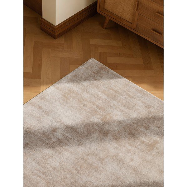 Covor bej țesut manual din viscoză 80x150 cm Noemi – Vikosa-image-3