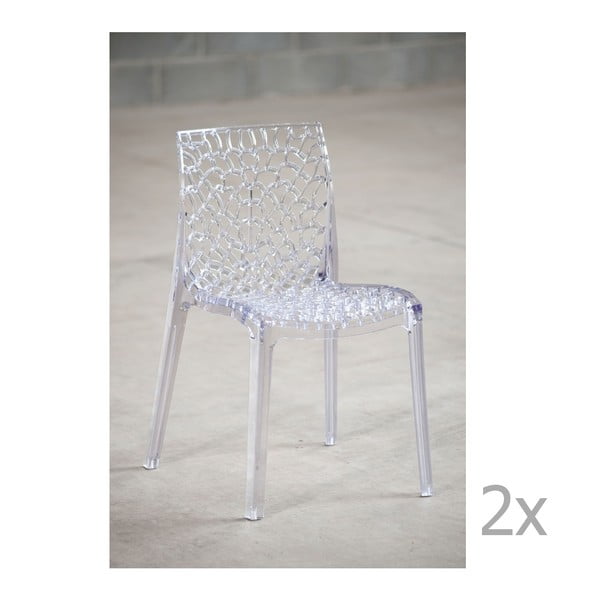 Set de 2 scaune Castagnetti Afrodite, transparent