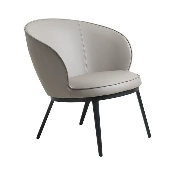 Fotoliu gri/bej cu tapițerie din imitație de piele Gain – Unique Furniture