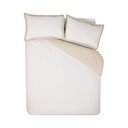 Lenjerie de pat albă-bej pentru pat de o persoană 135x200 cm Oxford Pinstripe – Catherine Lansfield