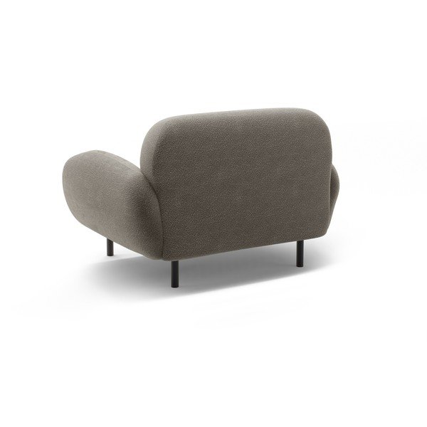 Fotoliu gri cu tapițerie din țesătură bouclé Poppy – Micadoni -image-2