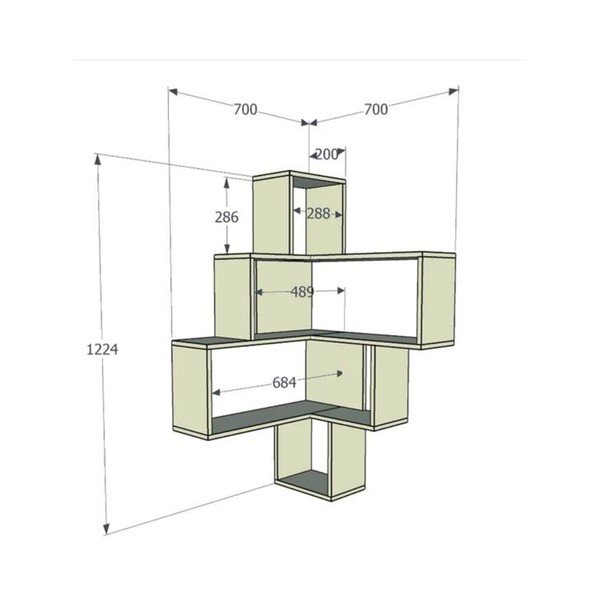 Raft pe colț pentru perete Alison-image-1