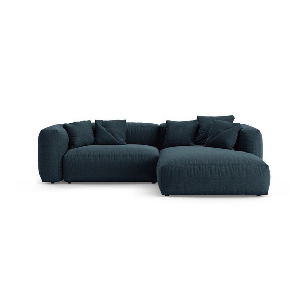 Colțar modular albastru închis extensibil (cu colț pe partea dreaptă/cu șezlong) – Micadoni 