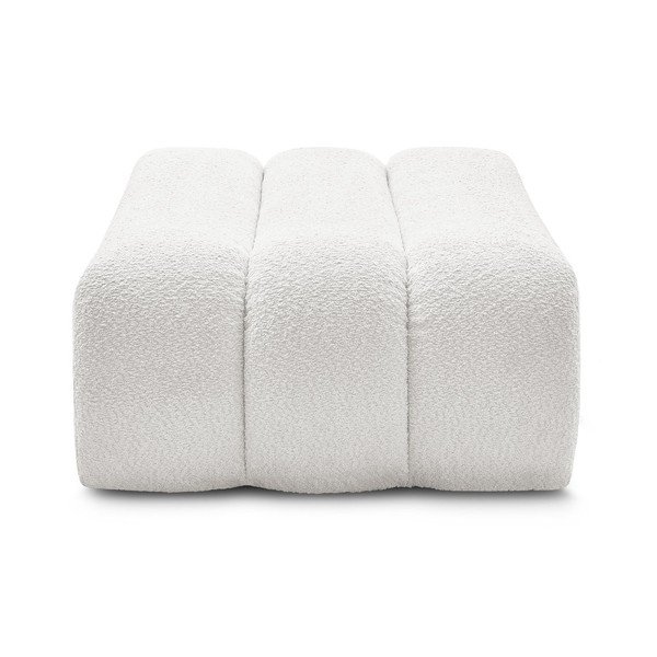 Taburet alb cu tapițerie din țesătură bouclé Azra – Bobochic Paris-image-4