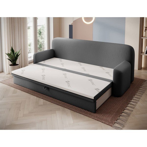 Canapea taupe extensibilă/cu spațiu de depozitare cu tapițerie din catifea 236 cm Elioss – ELTAP-image-2