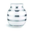 Vază din gresie cu detalii argintii Kähler Design Omaggio, înălțime 20 cm, alb