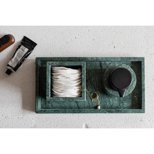 Organizator de baie verde închis pentru dischete demachiante din marmură Marble – Mette Ditmer Denmark-image-1