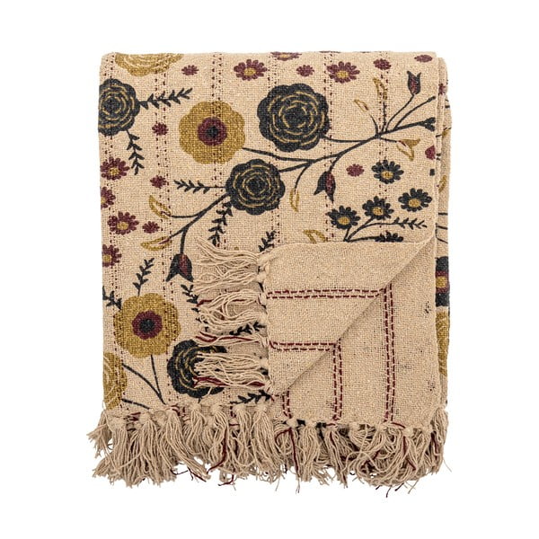 Pătură maro din bumbac reciclat 130x160 cm Eydis – Bloomingville-image-4