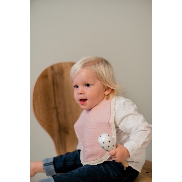 Bavețică din muselină Kindsgut Paris, roz-image-1