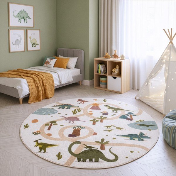 Covor pentru copii lavabil ø120 cm Coco 1131 – Ayyildiz Carpets-image-1