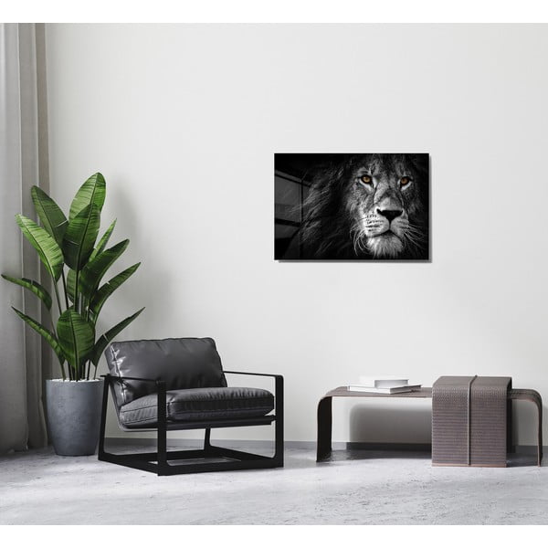 Tablou din sticlă 70x50 cm Lion – Wallity-image-3