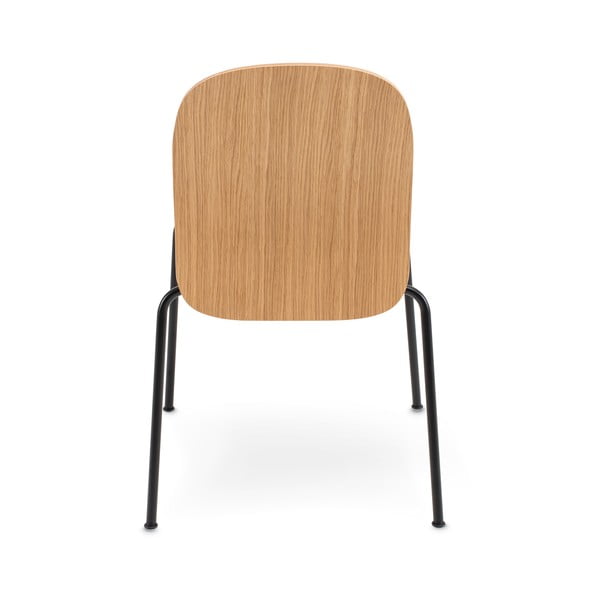 Scaune de dining în culoare naturală stivuibile 2 buc. cu aspect de lemn de stejar Book – Gazzda-image-4