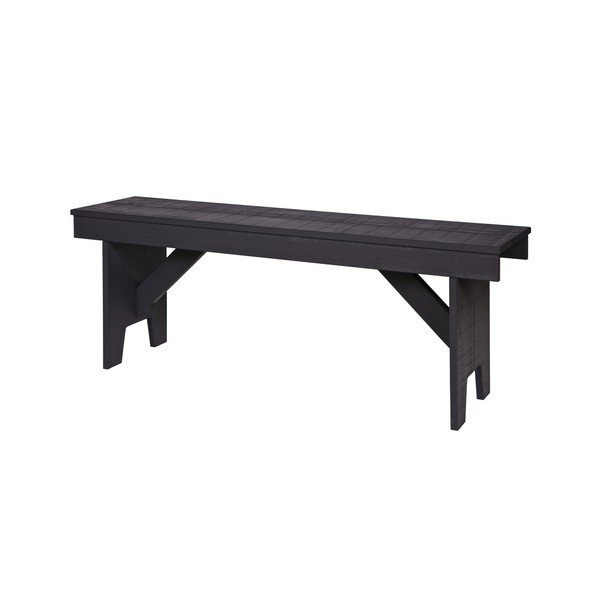 Bancă din lemn de pin WOOOD Loet, negru-image-1